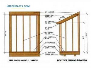 4x6 Lean To Roof Tool Shed Plans Blueprints