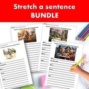 Simple Sentence Builder | Stretch a Sentence Worksheets with pictures