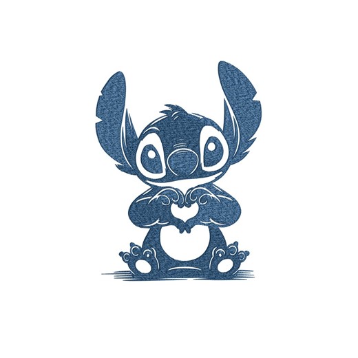 Cute Stitch Embroidery Design, Kawaii Stitch Holding Heart, Love Valentine Cartoon Character Theme - Etsy