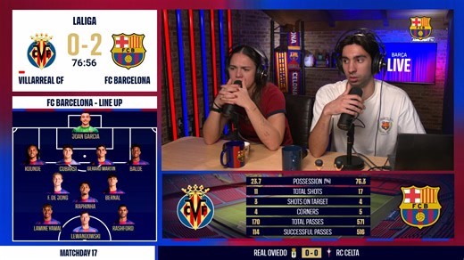 Join us LIVE for the Villarreal vs Barça match, Matchday 16 of the 2025–2026 LaLiga season! | FC Barcelona