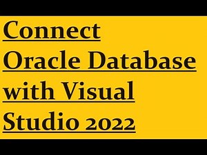 Connect oracle with visual studio 2022