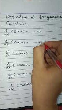 #Maths # Derivative of Trigonometric functions.