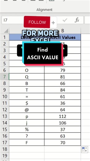 How to find ASCII value? Follow this one simple tip!✅ 📚Don’t forget to save this post! . . #excel #exceltips #excelpro #exceltricks #excel_learning #exceltutoriales #spreadsheet #finance #account #technology #formulas #functions