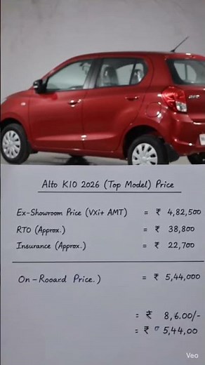 Alto K10 Top Model 2026 On Road Price 🔥 | EMI, Mileage & Features | Alto K10 VXi+ AMT