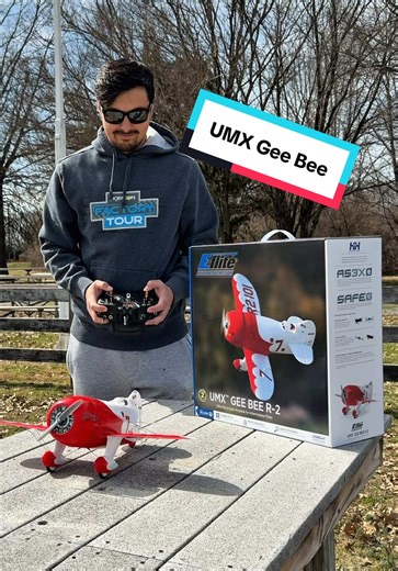 Windy weekend with the E-flite UMX Gee Bee R-2. 🔥 AS3X keeps this ultra-micro golden age icon cutting through the wind with ease! How are you enjoying RC this weekend? Let us know in the comments. 👇 #HorizonHobby #EfliteRC #UMX #GeeBee #RCAirplane