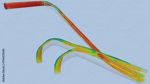 CFD simulation Computational fluid dynamics - duct system airflow simulation
