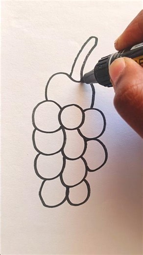 How to Draw Grapes 🍇 for Kids #cricket #drawing #youtubeshorts #viral #trending #kids #cartoon