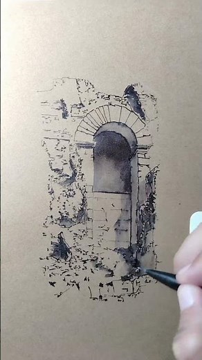 Let's draw an ancient wall with incredible detail #architecturedrawing #sketch