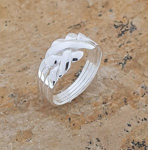 Handmade Sterling Silver 4-piece Puzzle Ring: Interlocking Band Jewelry - Etsy