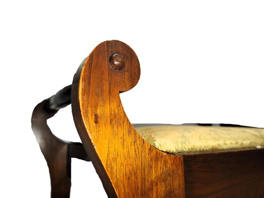 Elegant Vintage Heywood-wakefield Wood-legged Footstool With Curved Arms - Etsy