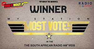 Breaking news! HOT 102.7FM wins the ‘My Station, Most Votes’ award at the 2022 SA Radio Awards! A huge thank you to our loyal listeners. We couldn’t have done it without you! | HOT 102.7 FM