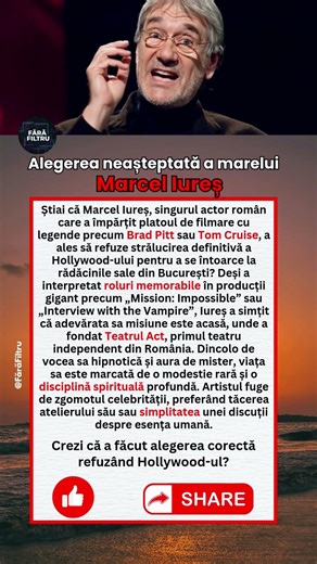 Alegerea neașteptată a marelui Marcel Iureș