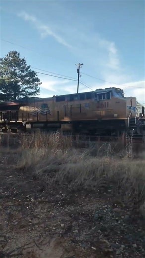 UP cargo train in town