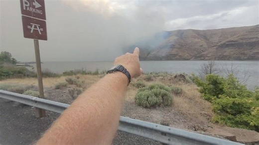 WATCH: Fire burning in Garfield County across the Snake River from Whitman County sending heavy smoke into Moscow Pullman area. | Pullman Radio News
