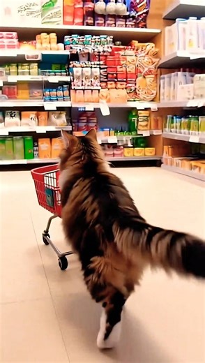 Hunter Is Shopping For More Food For The Next Cooking Show 😸🐾 #cat #kitty #cute #adorable #shopping