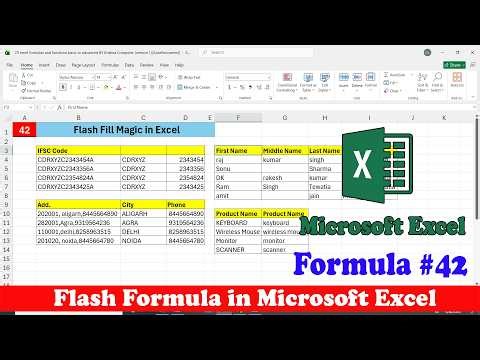 Day 42 Flash Fill in Excel | Flash Fill Function in Excel | Flash Fill Option in Excel | Flash Fill