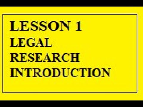 Introduction to Legal Research & Writing 001