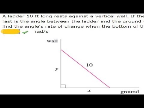 A ladder 10 ft long rests against a vertical wall. If the bottom of the ladder slides away from the.