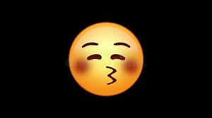 Kissy Face Emoji Animated Loops with Alpha Channel Stock Video - Video of emoticon, communication: 78287453