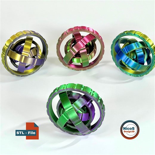 STL File - 3D Print Model | Fidget Axis XXL Spinner, Print-in-place Ring for Stress Relief and ADHD - Etsy