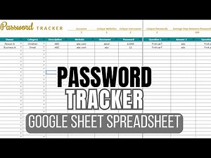Password Tracker Spreadsheet (Google Sheets)