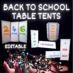 Editable Table Tents-Vertical | Classroom Management