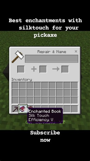 Best Silk Touch Pickaxe Enchantments in Minecraft! ⛏️✨ #shorts
