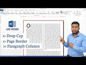MS Word - Drop Cap, Paragraph Column & Page Border | Paragraph Columns in Word | Page Border in Word