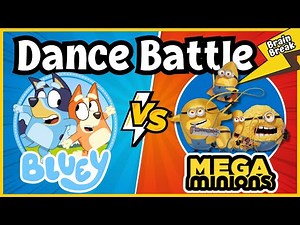 Dance Battle: Bluey Vs Minions | Brain Break | Brain Breaks for kids | Kids exercise | Freeze Dance