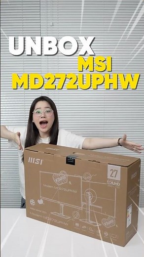 A stylish WHITE monitor designed for elegance | MSI Modern 272UPHW #shorts #unboxing