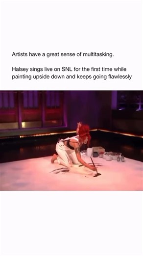 Singers | Halsey once performed live on SNL in a way that left people speechless. Instead of just singing, she started painting a portrait upside... | Instagram