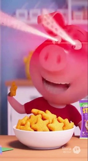 (Sora 2) Peppa tries chicken stars gone wrong