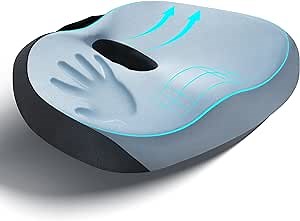 Villsure Seat Cushion, Office Chair Seat Cushion for Back, Tailbone, Hip, Sciatica Pain Relief-Memory Foam Coccyx Pad Butt Pillow for Car, Wheelchair, Computer and Desk Chair