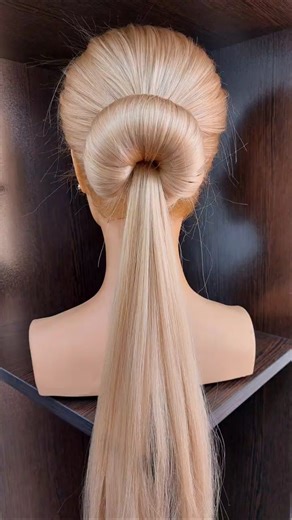 Elegant Knotted Ponytail Bun Hairstyle ✨#shorts