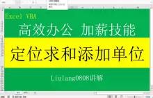 Excel VBA：定位空值求和添加单位