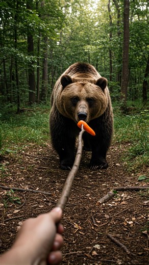 Kwebbelkop (@kwebbelkop) - Carrot on a Stick vs Bear: A Unique Food Challenge