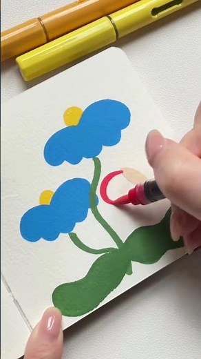 アクリルマーカーで描く！かわいいお花とちょうちょのイラスト 🎨🦋
