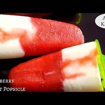Strawberry Yogurt Popsicle | Strawberry and curd popsicles by Akilas kitchen | Popsicle recipes