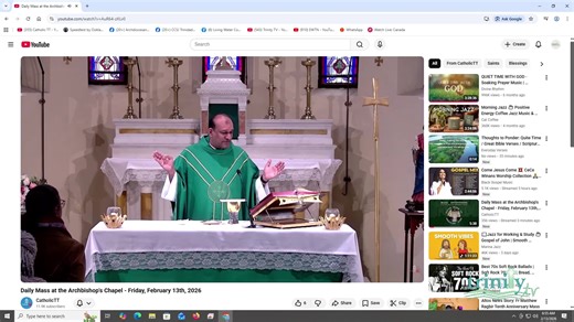 Holy Mass- Fifth Week of Ordinary Time - Thursday 12th February 2026 - Celebrant: Msgr. Mike de Verteuil. Location: Living Water Community Chapel, 109 Frederick St. Port of Spain, Trinidad. | Trinity TV