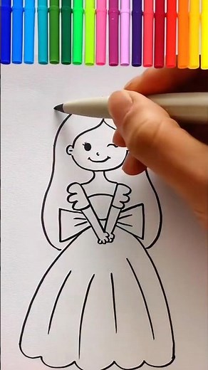 How to Draw a Cute Princess | Easy Drawing for Beginners #shorts