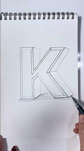 3D Letter K Drawing ✏️ Easy Pencil Art Tutorial | Satisfying Shading #drawing #3d