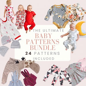 Baby Sewing Patterns Bundle - 24 PDF Patterns for Beginners: Rompers, Pants, Dresses, Shorts, Hats, Headbands - Etsy UK