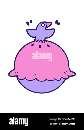 shine light effect animation of cartoon blackbird in a pie Stock Video Footage - Alamy