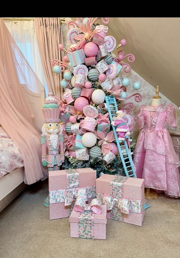 Pink and Blue Christmas Tree for Kids' Room