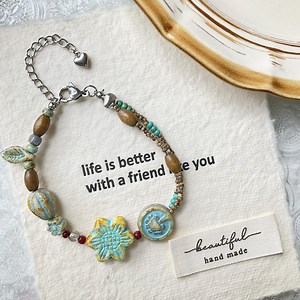 Czech Glass Bead Bracelets, Adjustable Style, Vintage Flower Bracelet for Women and Girls - Etsy