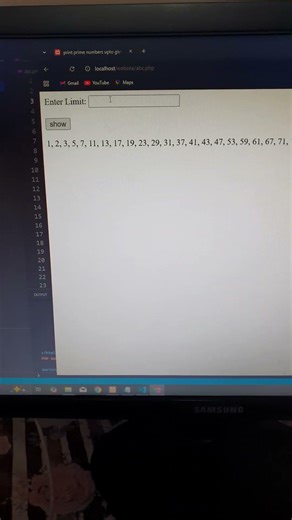php | print prime numbers upto a given range | CodeLearning