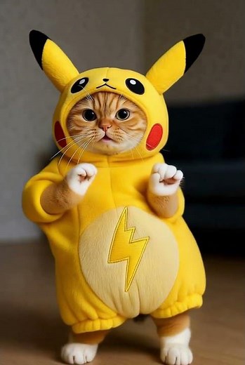Adorable Pikachu Cat Dancing Like Crazy! ⚡️🐱💥 You Won't Stop Laughing! 😂
