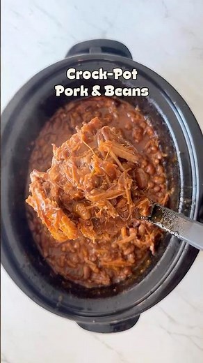 Crockpot Pork & Beans #slowcooker #crockpot #porkandbeans