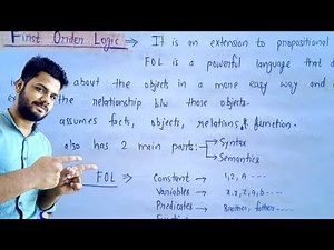 First Order Logic in artificial intelligence | Lec-24