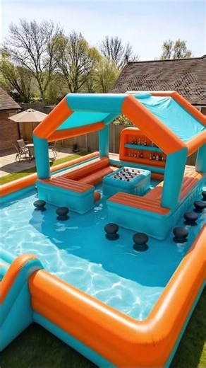 Inflatable bar pool is perfect for summer ☀️